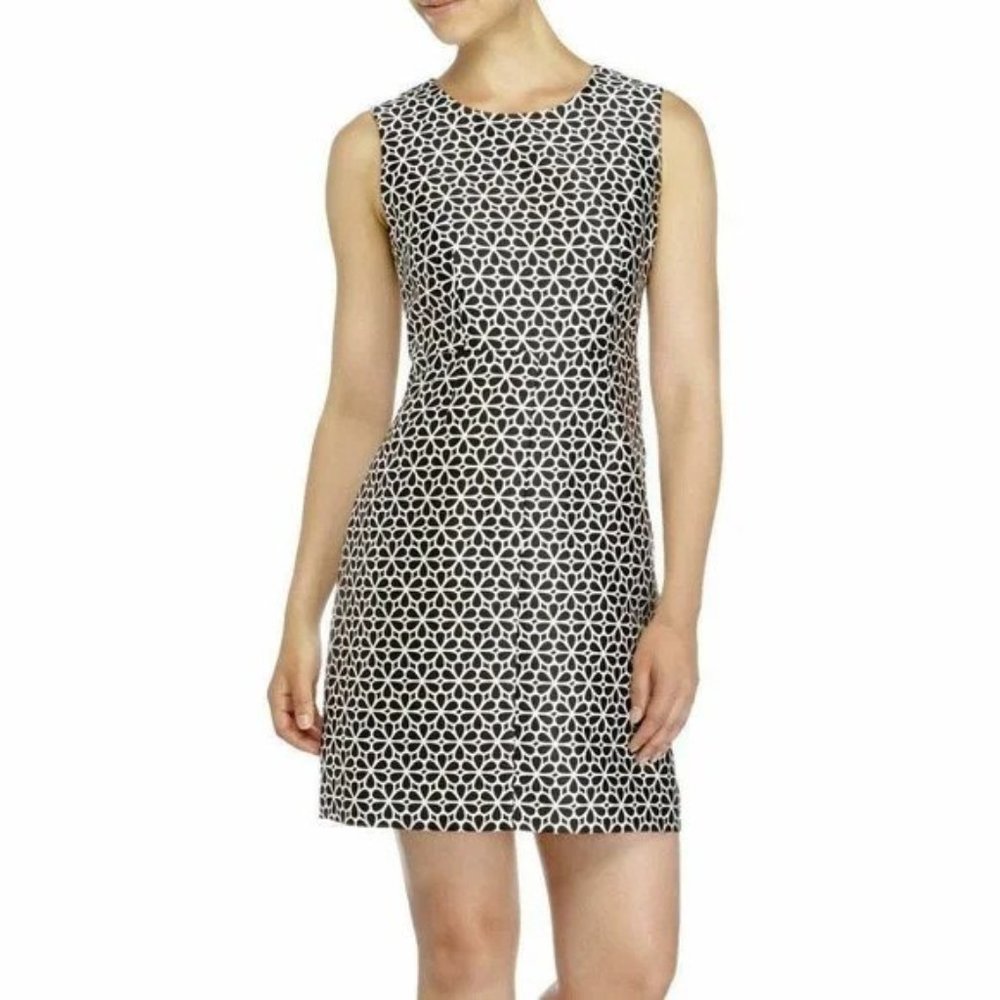 DVF Diane von Furstenberg Capreena Mini Lacey Floral Black Dress